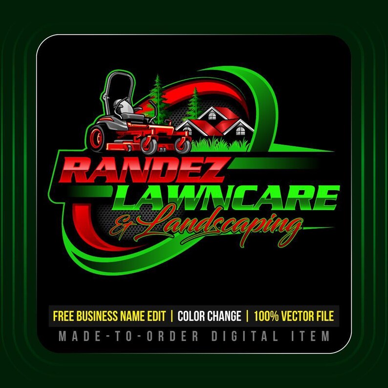 Custom Lawn Care Logo Design: Landscaping Mowing Service Branding - Etsy
