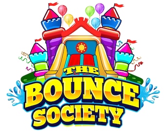 Bounce House Rental Logo Design, Kids Party Business Branding, Inflatable Castle Logo PNG SVG Digital Download