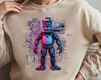 Atteinte à la sécurité de la FNAF - Chemise de jeu d'arcade rétro RGB Glitchcore, Five Nights at Freddys