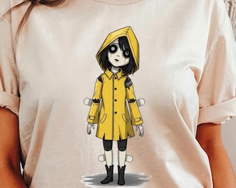 Creepy Paper Doll Graphic Tee: Horror Game Shirt, Gamer Gift