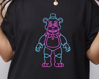 Chemise néon Freddy Fazbear : t-shirt rétro Five Nights at Freddy's