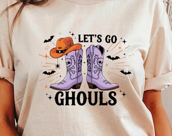 Retro Cowgirl Halloween T-Shirt: Let's Go Ghouls, Spooky Season