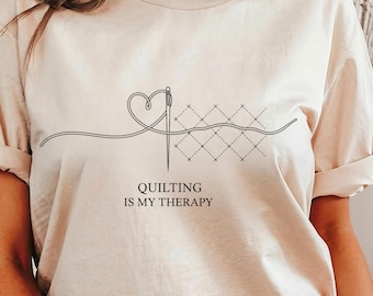 T-shirt Le matelassage est ma thérapie : design minimaliste, coton doux