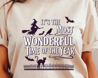 Comfort Colors Halloween Shirt: Black Cat Witchy Tee, Spooky Season