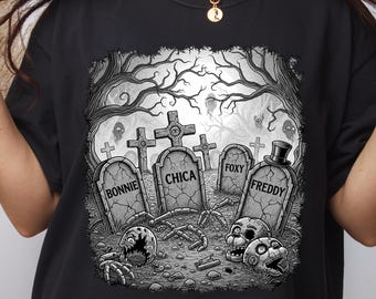 FNAF Fazbears's Graveyard - They Never Left Shirt, Retro Arcade Game Shirt, Five Nights at Freddys, Retro Freddy Fazbear Shirt, Horror Game