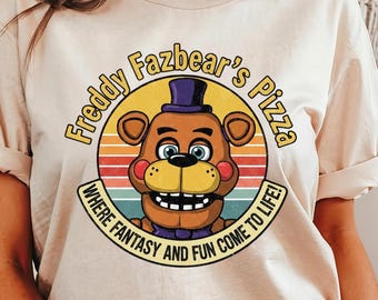 Chemise Freddy Fazbear's Pizza vintage avec logo - T-shirt Five Nights at Freddy's