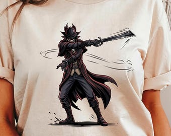 Bloodborne Hunter Shirt: Retro Horror Game Tee