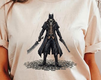 Chemise Bloodborne Hunter : t-shirt jeu d'horreur rétro