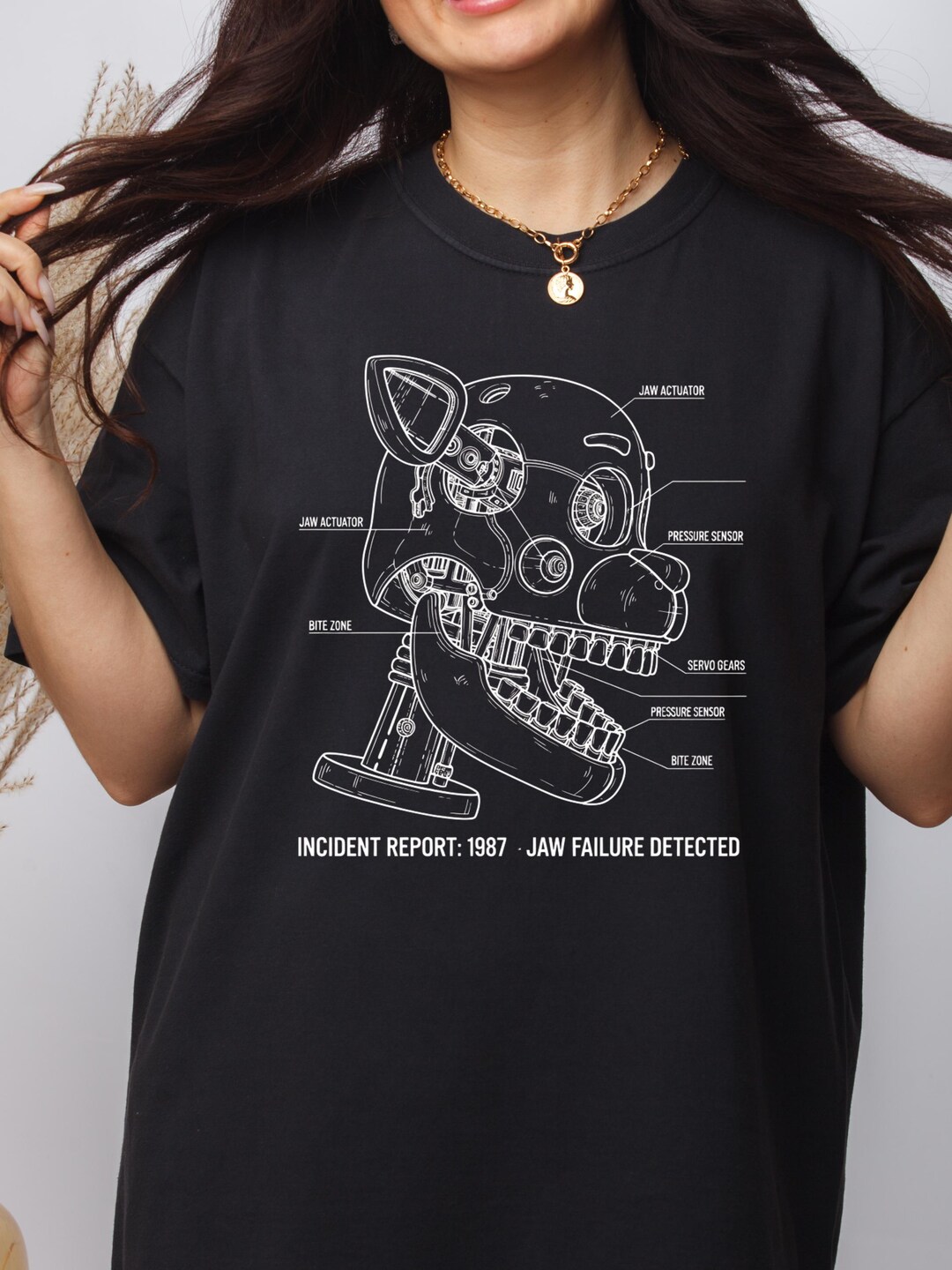 FNAF Technical Schematic Style Bite of 87 Shirt, Retro Arcade Game ...