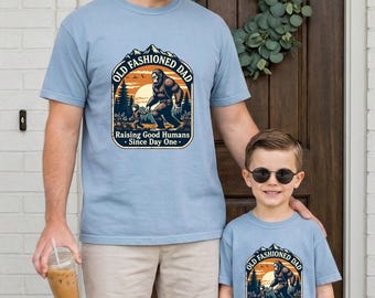 Old Fashioned Dad Shirt, Raising Good Humans Tee, Vintage Father’s Day Gift, Proud Dad T-Shirt