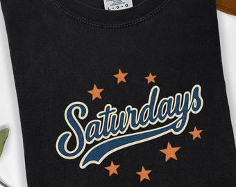 Saturdays Shirt Retro Weekend Graphic Tee, Vintage Script Weekend Shirt, Casual Weekend Lifestyle Top