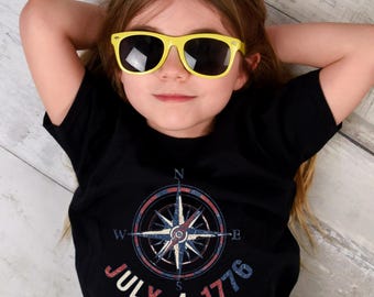 Patriotic Compass Shirt, July 4 1776 Independence Day Tee, Vintage Americana Freedom Graphic, USA Heritage Shirt