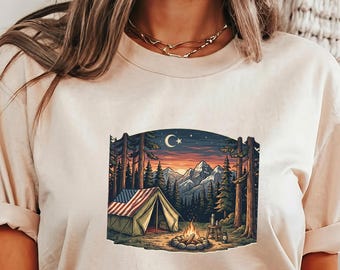 4th of July Americana Gift, America 250 Since 1776 Vintage Stamp T-Shirt, Patriotic Mountain Landscape Tee, USA 250 Shirt