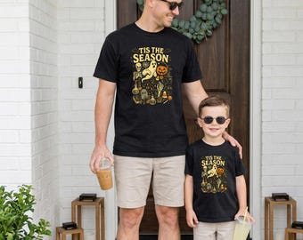 Tis the Season Halloween Shirt, Retro Spooky Season Tee, Vintage Pumpkin Ghost Graphic T-Shirt, Cute Halloween Fall Outfit