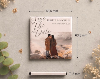 Personalized Save The Date Wedding photo Magnets Custom Wedding Favor Invitation