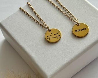Personalized Name Necklace Engraved Pendant Custom Gold Silver