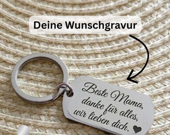 Personalized Keychain Engraved Name Custom Text Metal Keyring Gift Stainless Steel Unique Minimal