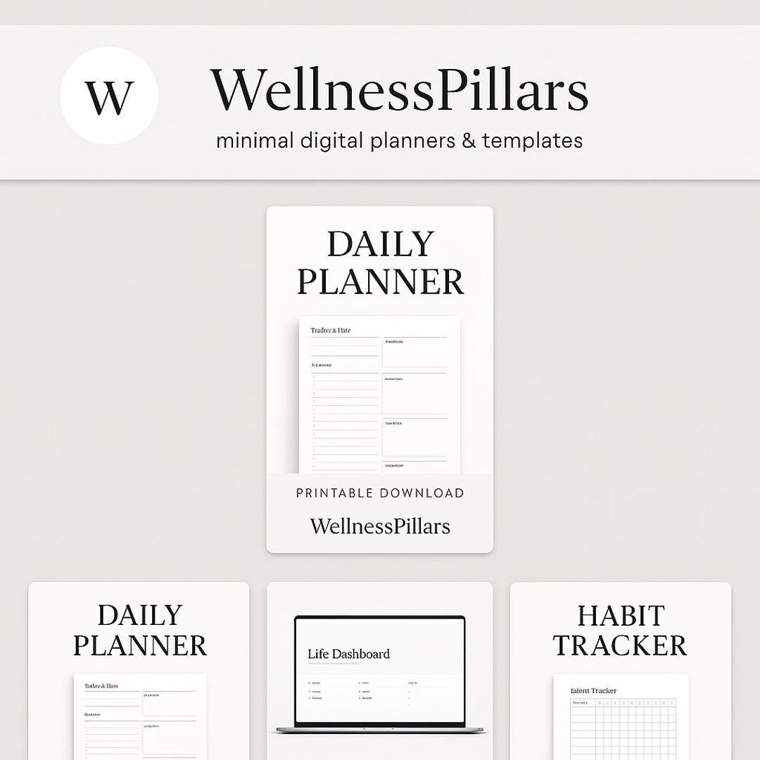 Minimalist Daily Planner Printable: A4 & US Letter Sizes (PDF Download ...