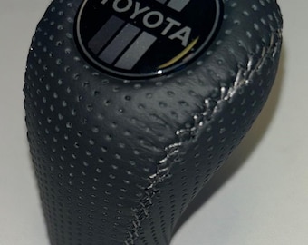 Automatic Transmission  Shift Knob Fits For Tacoma 2005-2015 ONLY, Black perforated with gray stitches