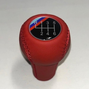 Shift knoib fit for BMW E21 E23 E24 E28 E32 E34 E36 E39 E46 M3 M5 M6 6 speed Red genuine leather