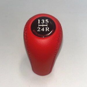 Fit for Mitsubishi 5 Speed Red Stitches Shift Knob 8 9 EVO 3000GT Gto Mr DODGE STEALTH R/T