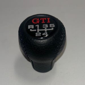 Fit for VW GTI 5 speed leather gear knob Cabriolet Golf 1 2 3 Jetta  A1 A2, Black threads