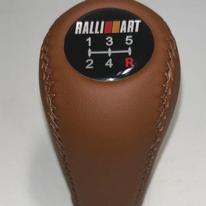 Fit for Mitsubishi Evo Ralliart 5 Speed Brown Stitches Shift Knob 8 9 EVO 3000GT Gto Mr DODGE STEALTH R/T