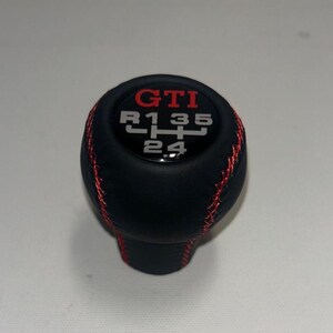 Fit for VW GTI 5 speed leather gear knob Cabriolet Golf 1 2 3 Jetta  A1 A2, Red threads