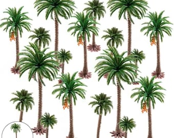 5Pcs/Pack Miniature Palm Trees | Miniature Coconuts | Miniature Beach Garden | Tropical Palm Tree Miniatures for Dioramas, Beach Scenes