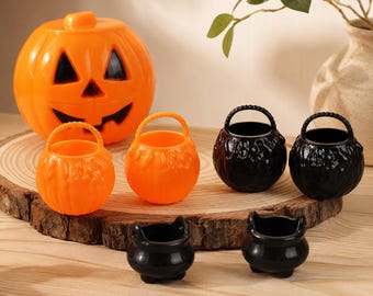 2 Pcs Halloween Mini Cauldron | Witch Cauldron Miniature | Tiny Candy Bucket | Dollhouse Halloween Party Decor | Gift for Halloween Lovers