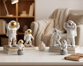 3Pc Little Astronaut Model for Room Stylists | Cute Space Decor for Desktop & Living Room Gifts | Mini Astronaut Desk Decor for Car Displays