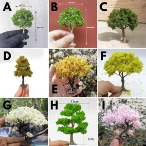Miniature Model Tree 10cm, Bonsai, Sakura, Banyan Railroad Scenery, Green Wire Tree, Dioramas, Small Wire Trees for Garden diorama