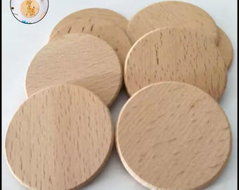 Círculos de madera redondos sin terminar/discos de madera maciza para manualidades, pintura, grabado y decoración del hogar.