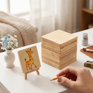 Set da 15 pezzi di sottobicchieri quadrati in legno grezzo/legno naturale per pittura fai da te e pirografia/set di sottobicchieri artigianali