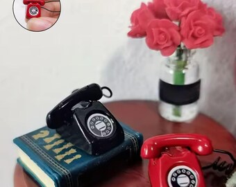 シーンクリエイター向けミニチュア電話 | ドールハウスミニチュア電話モデルシミュレーション | ギフト用電話家具ドールハウスアクセサリー