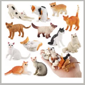 Cute Miniature Cat Figurine, Mini Cat Animal Figurine, Miniature Kitten, Tiny Cat Figurine, Handmade Cat Figure for Dollhouse Decor