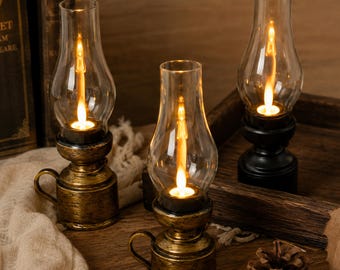 Retro Style Halloween Lamp | LED Flameless Candle Light | Spooky Tabletop Accent | Tiny Night Light | Cozy Decor | Gift for Halloween Lovers