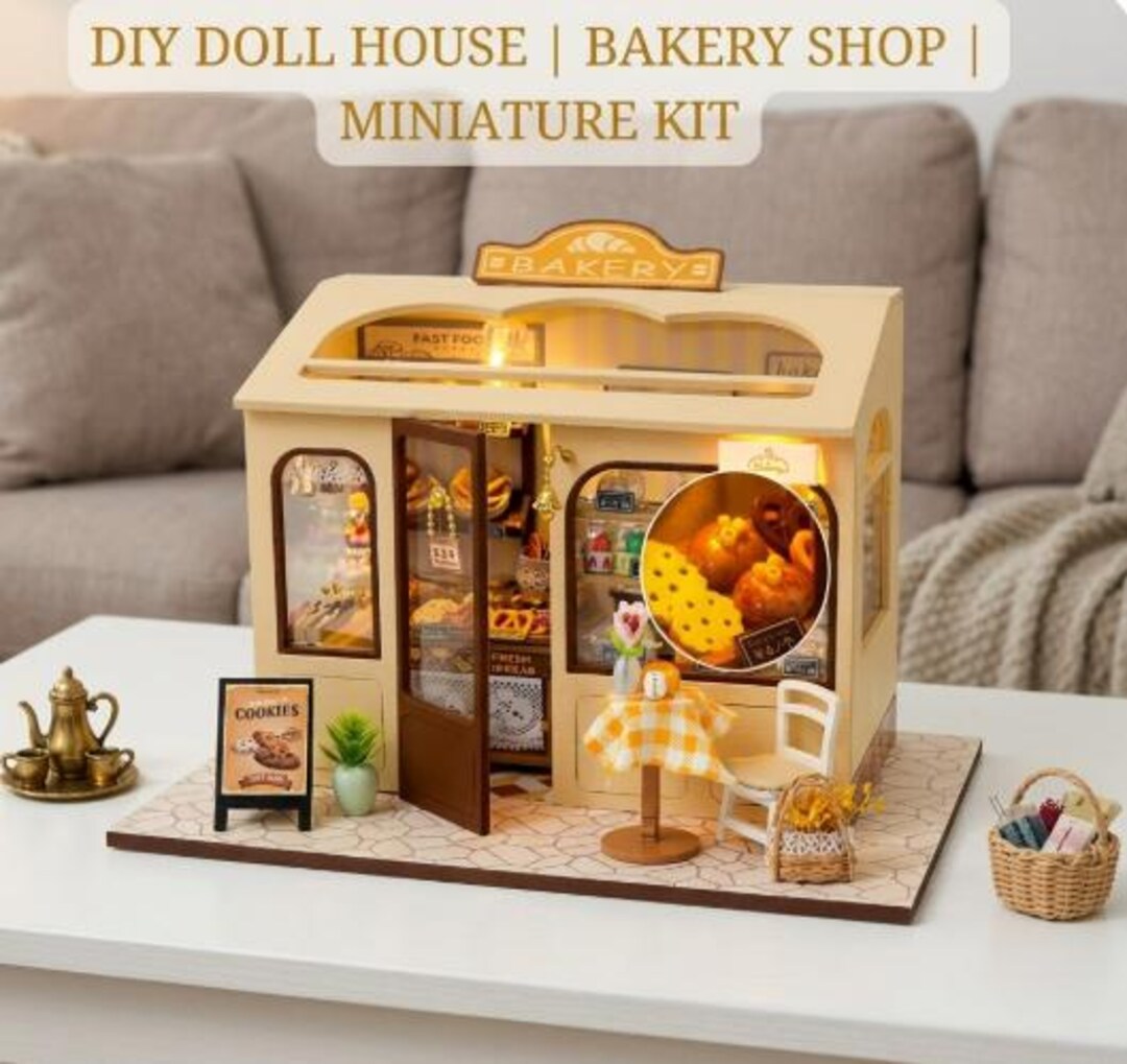 DIY Mini Bakery Dollhouse Kit | Cozy Cute Pastry Shop Miniature | Tiny ...