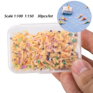 Miniature Beach People Figures, Beach Scene Mini Figures, Miniature Swimmers Set, Swimmers for Diorama, Sand Table & Landscape Scenes