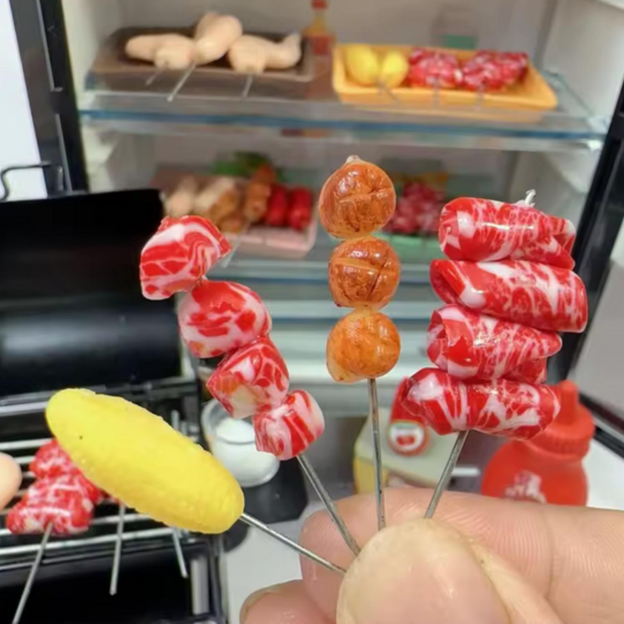 1/24 Miniatura Casa Delle Bambole Diorama Kit Fai Da Te Ristorante Barbecue - Foto 2