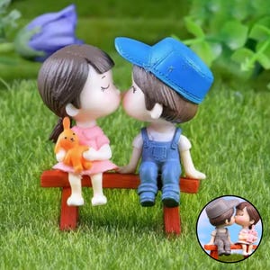 Miniature Couples Dolls Fairy Garden, Fairy Garden Couple Figures, Miniature Lovers Figurines, Miniature Dolls Couple Set DIY Scenes Display