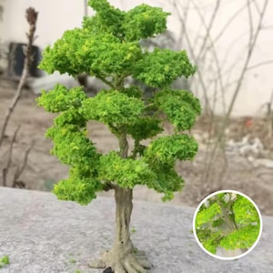 Miniature Bright Green Tree, Handmade Tree for Dioramas, Bright Green Wire Tree for Sand Table, Garden Diorama, and Miniature Landscape