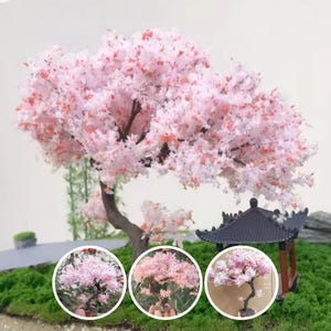 Miniature Sakura Tree, Cherry Tree Miniature Model, Mini Cherry Blossom Tree, Sakura Blossom Tree Model for Diorama Landscape