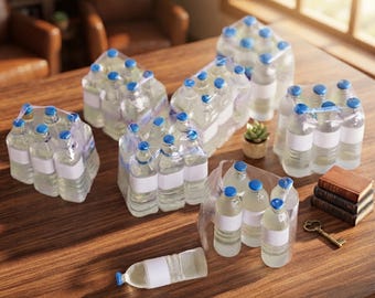 Mini botellas de agua de resina a escala 1:12 / Botellas de agua en miniatura / Accesorios para casas de muñecas / Decoración de cocina en miniatura / Regalo para amantes de las casas de muñecas