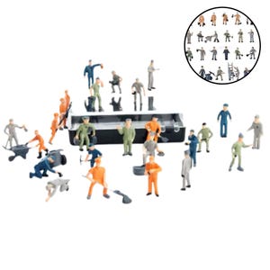 Miniature Railway Worker, Train Railway Station Worker People Figures, Realistic Station Worker Figure for Diorama Railway Scenes Toys
