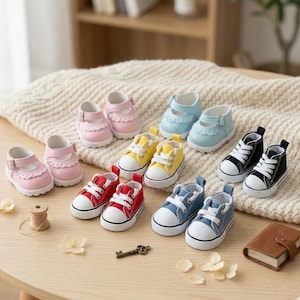 Zapatos para muñecas en miniatura de 15 a 17 cm / Zapatillas de lona para muñecas en miniatura / Calzado para muñecas en miniatura, accesorios de moda bonitos