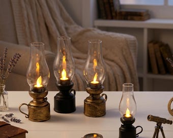 パーティースタイリストのためのレトロな灯油型LEDランプ | 装飾愛好家のための炎を使わないキャンドルランタン | ホリデーデコレーションメーカーのための炎を使わないランタン