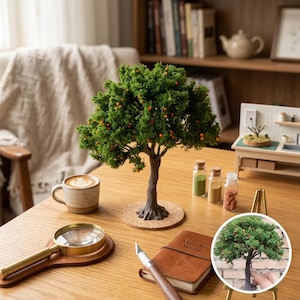 Miniatur Obstbaum Modell Drahtbaum, Obstbaum Modell für Dioramen, Obstbaum mit Drahtstamm, Obstbaum für Garten Diorama 10 cm/15 cm