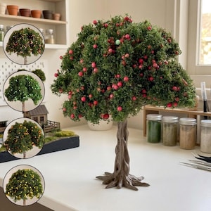 Miniatur Obstbäumen | Kleiner Obstbaum | Realistische Mini Obstbäume | Handgefertigte Mini Obstbäume | Eisenbahn Baum für Diorama Gartenszenen