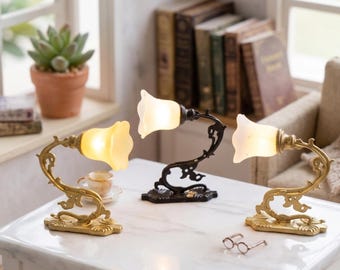 LED Kronleuchter Wandlampe | Mini-Wandlampe LED-Licht | 1:12 Puppenhaus Beleuchtung für DIY Zimmer & Garten Szenen